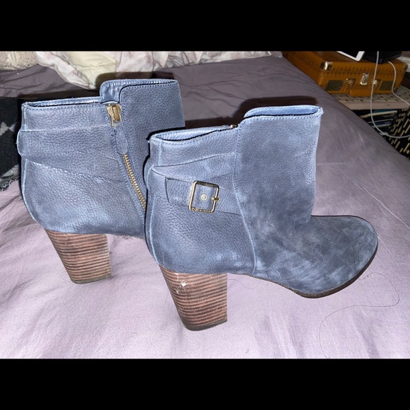 Cole Haan Navy suede heeled booties - Picture 2 of 6